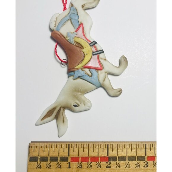1986 Schmid Shackman Rabbit Ornament Carousel Collection Vintage Original Label - Picture 5 of 5